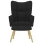 Sillón de relax con taburete tela negro de , Sillones - Ref: Foro24-4016780, Precio: 101,59 €, Descuento: %