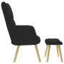 Sillón de relax con taburete tela negro de , Sillones - Ref: Foro24-4016780, Precio: 101,59 €, Descuento: %
