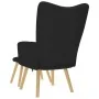 Sillón de relax con taburete tela negro de , Sillones - Ref: Foro24-4016780, Precio: 101,59 €, Descuento: %