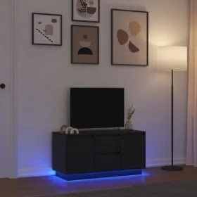 Mueble de TV con luces LED roble negro 100x41x50 cm de , Muebles TV - Ref: Foro24-861410, Precio: 109,73 €, Descuento: %
