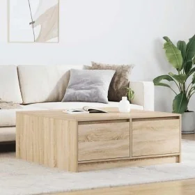 Mesa de centro con cajones roble Sonoma 100x100x40 cm de , Mesas de centro - Ref: Foro24-3328401, Precio: 164,81 €, Descuento: %