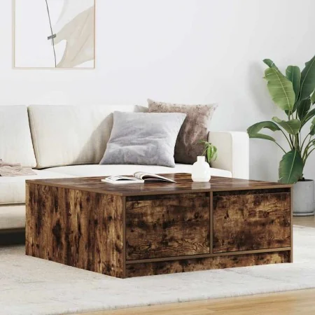 Mesa de centro con cajones roble ahumado 100x100x40 cm de , Mesas de centro - Ref: Foro24-3328403, Precio: 165,33 €, Descuent...