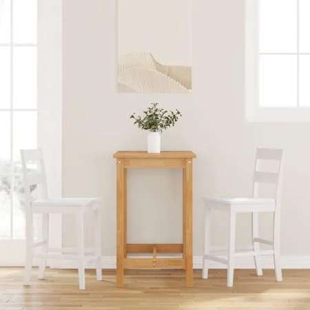 Taburetes de bar 2 uds madera maciza blanca caucho de , Taburetes de cocina - Ref: Foro24-4102561, Precio: 144,96 €, Descuent...