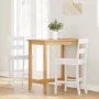 Taburetes de bar 2 uds madera maciza blanca caucho de , Taburetes de cocina - Ref: Foro24-4102561, Precio: 144,96 €, Descuent...