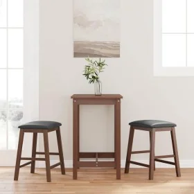 Sillas de bar con cojines 2 uds madera maciza marrón caucho de , Taburetes de cocina - Ref: Foro24-4102577, Precio: 103,37 €,...