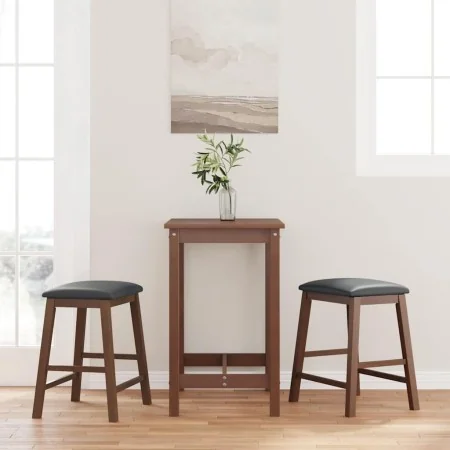 Sillas de bar con cojines 2 uds madera maciza marrón caucho de , Taburetes de cocina - Ref: Foro24-4102577, Precio: 103,37 €,...