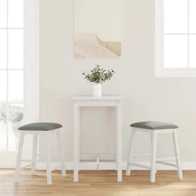 Sillas de bar con cojines 2 uds madera maciza blanca caucho de , Taburetes de cocina - Ref: Foro24-4102580, Precio: 105,37 €,...