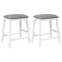 Sillas de bar con cojines 2 uds madera maciza blanca caucho de , Taburetes de cocina - Ref: Foro24-4102580, Precio: 105,37 €,...