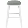 Sillas de bar con cojines 2 uds madera maciza blanca caucho de , Taburetes de cocina - Ref: Foro24-4102580, Precio: 105,37 €,...