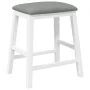 Sillas de bar con cojines 2 uds madera maciza blanca caucho de , Taburetes de cocina - Ref: Foro24-4102580, Precio: 105,37 €,...
