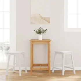 Sillas de bar 2 uds madera maciza blanca caucho de , Taburetes de cocina - Ref: Foro24-4102582, Precio: 106,66 €, Descuento: %