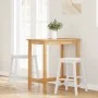 Sillas de bar 2 uds madera maciza blanca caucho de , Taburetes de cocina - Ref: Foro24-4102582, Precio: 106,66 €, Descuento: %