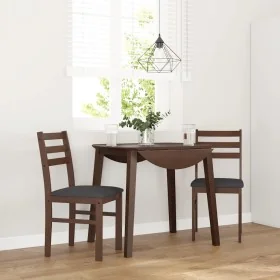 Sillas de comedor con cojines 2 uds madera maciza marrón caucho de , Sillas de comedor - Ref: Foro24-4102418, Precio: 78,06 €...