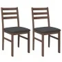 Sillas de comedor con cojines 2 uds madera maciza marrón caucho de , Sillas de comedor - Ref: Foro24-4102418, Precio: 78,06 €...