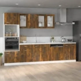 Armario de microondas contrachapada roble ahumado 60x57x207 cm de , Armarios de cocina - Ref: Foro24-3334020, Precio: 182,03 ...