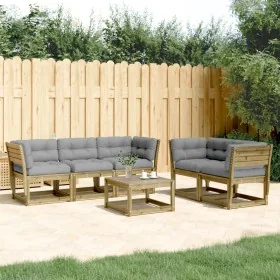 Set de sofás jardín 5 pzas con cojines madera pino impregnada de , Conjuntos de jardín - Ref: Foro24-3217004, Precio: 573,92 ...