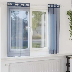 Cortinas de gasa con ojales 2 uds azul real de , Cortinas y visillos - Ref: Foro24-4102114, Precio: 13,89 €, Descuento: %