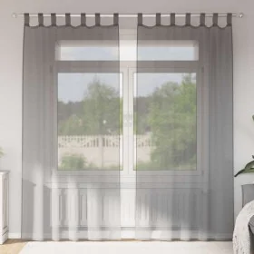 Cortinas de gasa con trabillas 2 uds gris oscuro 140x225 cm by , Curtains and curtains - Ref: Foro24-4102273, Price: 15,57 €,...