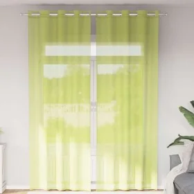 Cortinas de gasa con ojales 2 uds verde manzana 140x300 cm de , Cortinas y visillos - Ref: Foro24-4102058, Precio: 16,17 €, D...
