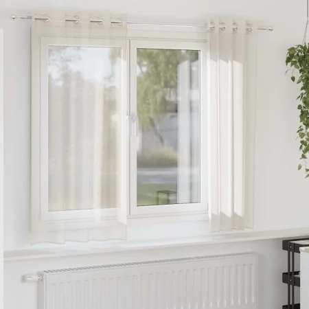Cortinas de gasa con ojales 2 uds crema 140x175 cm de , Cortinas y visillos - Ref: Foro24-4102072, Precio: 14,11 €, Descuento: %