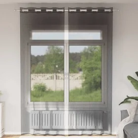 Cortinas de gasa con ojales 2 uds negro140x300 cm by , Curtains and curtains - Ref: Foro24-4102064, Price: 16,17 €, Discount: %