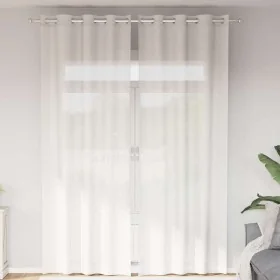Cortinas de gasa con ojales 2 uds blanco de , Cortinas y visillos - Ref: Foro24-4102154, Precio: 16,15 €, Descuento: %