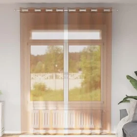 Cortinas de gasa con ojales 2 uds terracota de , Cortinas y visillos - Ref: Foro24-4102142, Precio: 16,17 €, Descuento: %