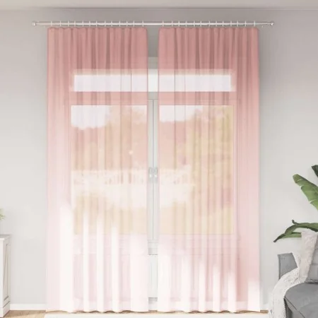 Cortinas de gasa con trabillas 2 uds rosa 140x260 cm de , Cortinas y visillos - Ref: Foro24-4102290, Precio: 15,26 €, Descuen...