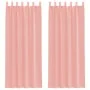 Cortinas de gasa con trabillas 2 uds rosa 140x260 cm de , Cortinas y visillos - Ref: Foro24-4102290, Precio: 15,26 €, Descuen...