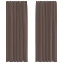 Cortinas de gasa con bolsillos para varillas 2 uds. marrón by , Curtains and curtains - Ref: Foro24-4102175, Price: 15,00 €, ...