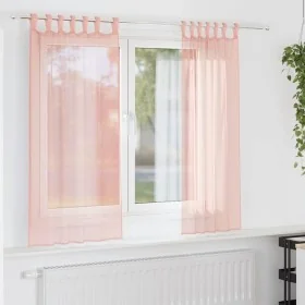 Cortinas de gasa con trabillas 2 uds rosa 140x140 cm by , Curtains and curtains - Ref: Foro24-4102286, Price: 14,11 €, Discou...