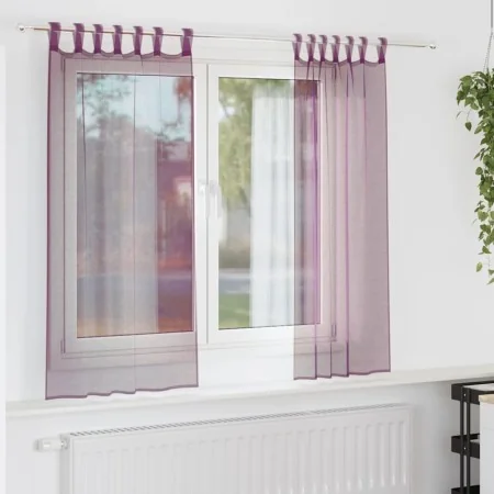 Cortinas de gasa con trabillas 2 uds morado 140x175 cm by , Curtains and curtains - Ref: Foro24-4102292, Price: 14,90 €, Disc...