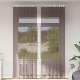 Cortinas de gasa con trabillas 2 uds. marrón by , Curtains and curtains - Ref: Foro24-4102265, Price: 15,26 €, Discount: %
