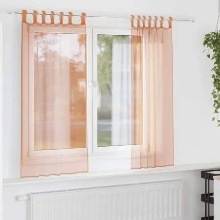 Cortinas de gasa con trabillas 2 uds terracota 140x175 cm von , Vorhänge und Gardinen - Ref: Foro24-4102322, Preis: 13,65 €, ...