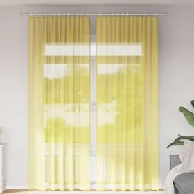 Cortinas de gasa con trabillas 2 uds amarillo 140x260 cm de , Cortinas y visillos - Ref: Foro24-4102320, Precio: 16,65 €, Des...