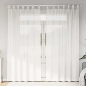 Cortinas de gasa con trabillas 2 uds. color blanco 140x245 cm de , Cortinas y visillos - Ref: Foro24-4102334, Precio: 18,27 €...