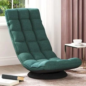 Silla giratoria de suelo de tela verde oscuro 70x51x79 cm de , Sillas de suelo - Ref: Foro24-4019729, Precio: 123,15 €, Descu...