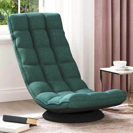 Silla giratoria de suelo de tela verde oscuro 70x51x79 cm by , Floor chairs - Ref: Foro24-4019729, Price: 123,15 €, Discount: %