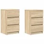 Mesillas de noche con 3 cajones 2 uds roble Sonoma 39x35x65 cm de , Mesitas de noche - Ref: Foro24-861342, Precio: 105,95 €, ...