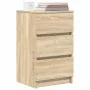 Mesillas de noche con 3 cajones 2 uds roble Sonoma 39x35x65 cm de , Mesitas de noche - Ref: Foro24-861342, Precio: 105,95 €, ...