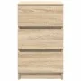 Mesillas de noche con 3 cajones 2 uds roble Sonoma 39x35x65 cm de , Mesitas de noche - Ref: Foro24-861342, Precio: 105,95 €, ...