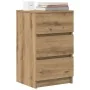 Mesillas de noche con 3 cajones 2uds roble artesanal 39x35x65cm by , Nightstands - Ref: Foro24-861354, Price: 116,85 €, Disco...