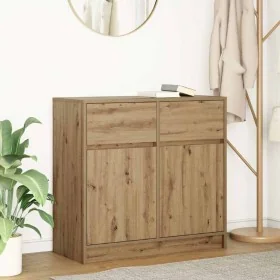 Aparador con cajón roble artesanal 80x34x76cm madera ingeniería by , Sideboards - Ref: Foro24-861543, Price: 84,23 €, Discoun...
