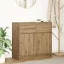 Aparador con cajón roble artesanal 80x34x76cm madera ingeniería de , Aparadores - Ref: Foro24-861543, Precio: 84,23 €, Descue...