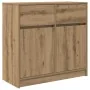 Aparador con cajón roble artesanal 80x34x76cm madera ingeniería de , Aparadores - Ref: Foro24-861543, Precio: 84,23 €, Descue...