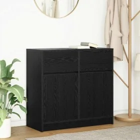 Aparador con cajón roble negro 80x34x76 cm madera de ingeniería von , Sideboards - Ref: Foro24-861536, Preis: 88,97 €, Rabatt: %