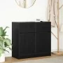Aparador con cajón roble negro 80x34x76 cm madera de ingeniería de , Aparadores - Ref: Foro24-861536, Precio: 88,97 €, Descue...