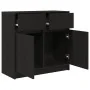 Aparador con cajón roble negro 80x34x76 cm madera de ingeniería de , Aparadores - Ref: Foro24-861536, Precio: 88,97 €, Descue...