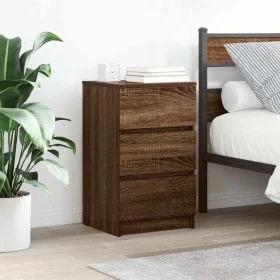 Mesilla de noche con 3 cajones roble marrón 39x35x65 cm by , Nightstands - Ref: Foro24-861349, Price: 60,33 €, Discount: %