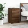 Mesilla de noche con 3 cajones roble marrón 39x35x65 cm de , Mesitas de noche - Ref: Foro24-861349, Precio: 60,33 €, Descuent...